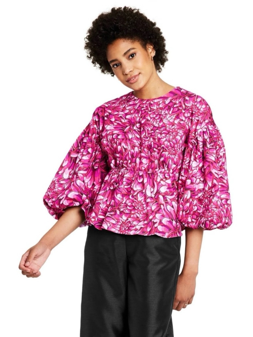 NWOT Kika Vargas X Target Mum Floral Scallop Back Blouse Size XL